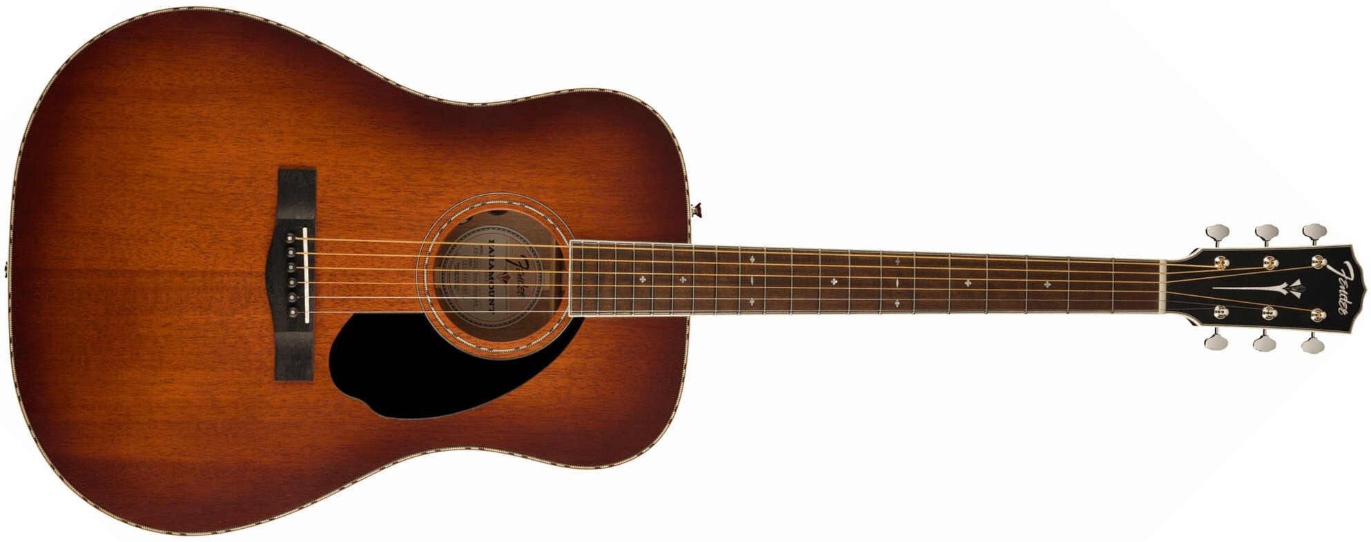Fender Pd-220e Paramount Dreadnought Tout Acajou Ova - Aged Cognac Burst - Elektroakustische Gitarre - Main picture