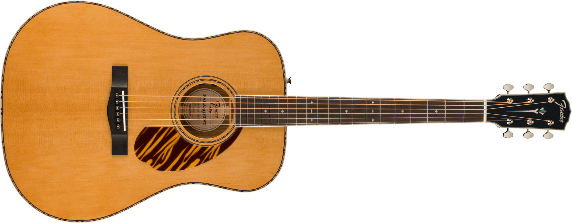 Fender Pd-220e Paramount Fsr Ltd Dreadnought Epicea Ovangkol Ova - Aged Natural - Elektroakustische Gitarre - Main picture