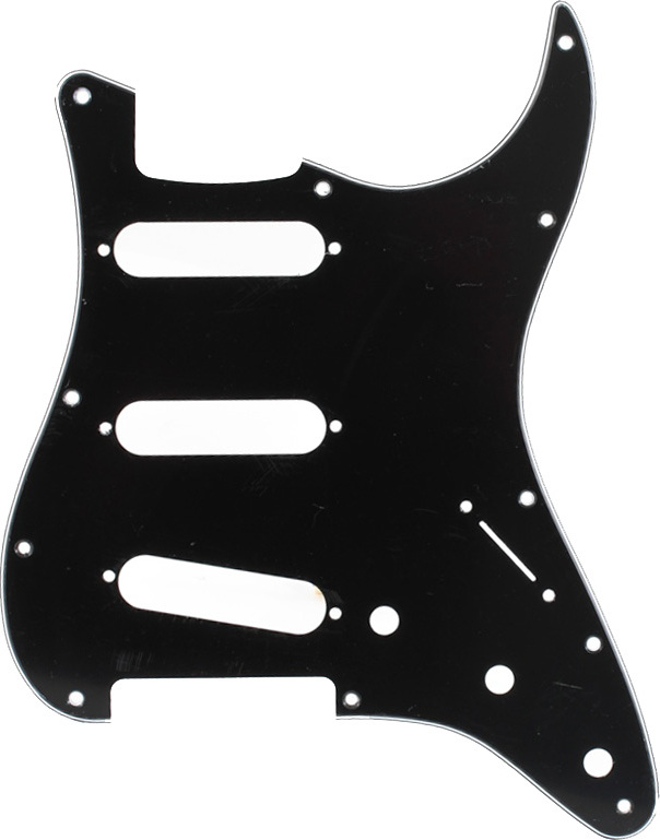 Fender Pickguard 11-hole Modern-style Stratocaster S/s/s 3-ply Black - - Schlagbrett - Main picture