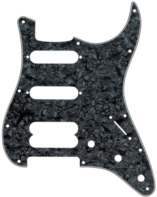 Schlagbrett Fender Pickguard Stratocaster HSS Modern 11-Hole - Black Pearl