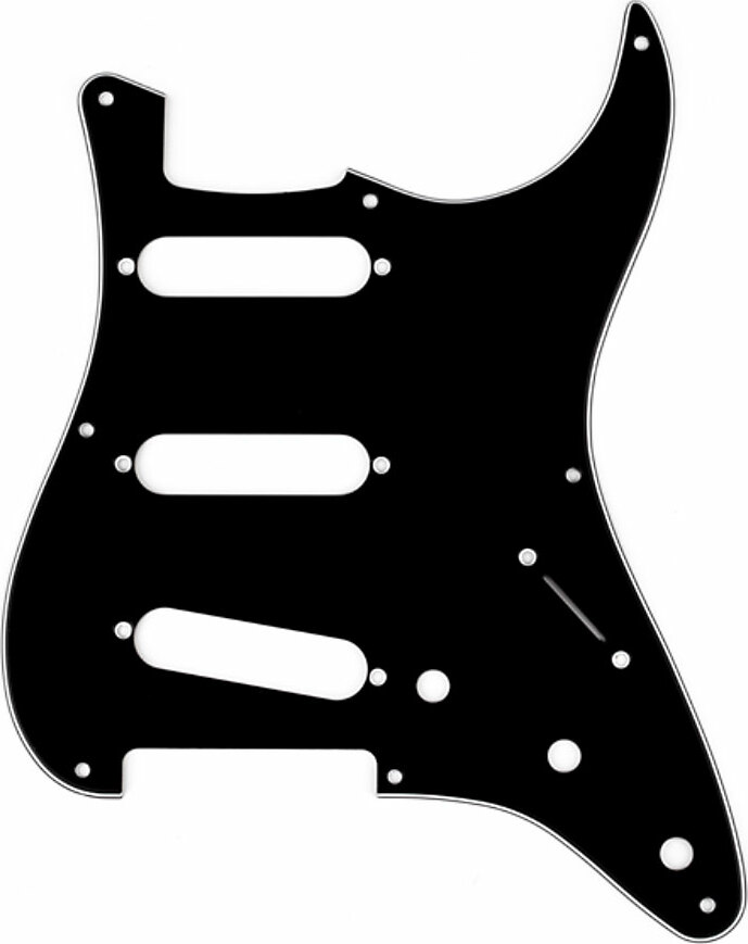 Fender Pickguard Strat Sss '50s Vintage 8-hole 3-ply Black - Schlagbrett - Main picture