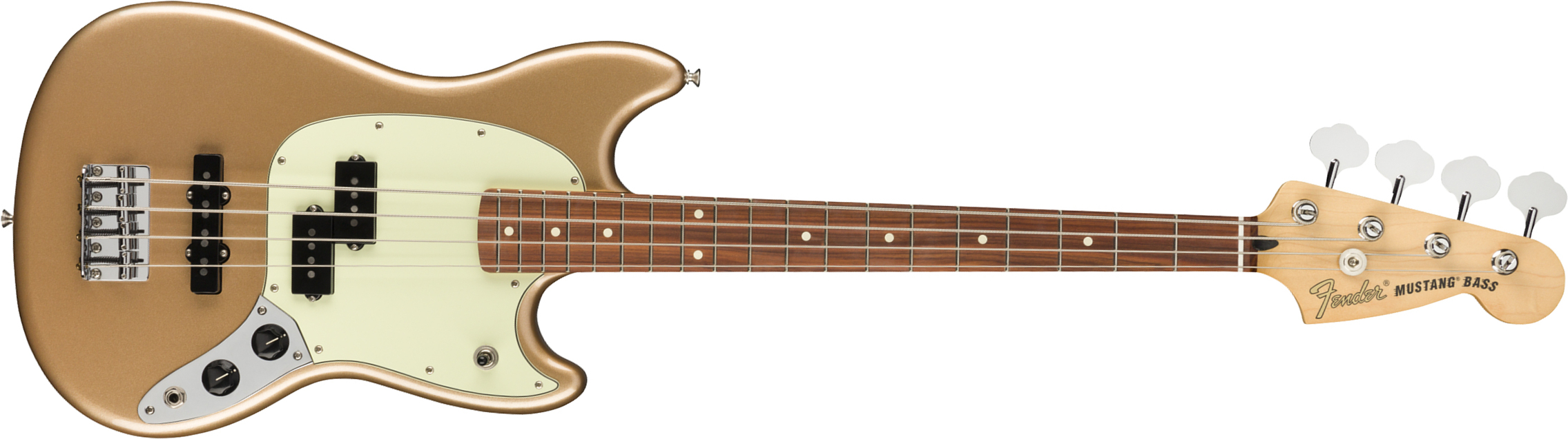 Fender Player Mustang Bass Mex Pf - Firemist Gold - E-Bass für Kinder - Main picture