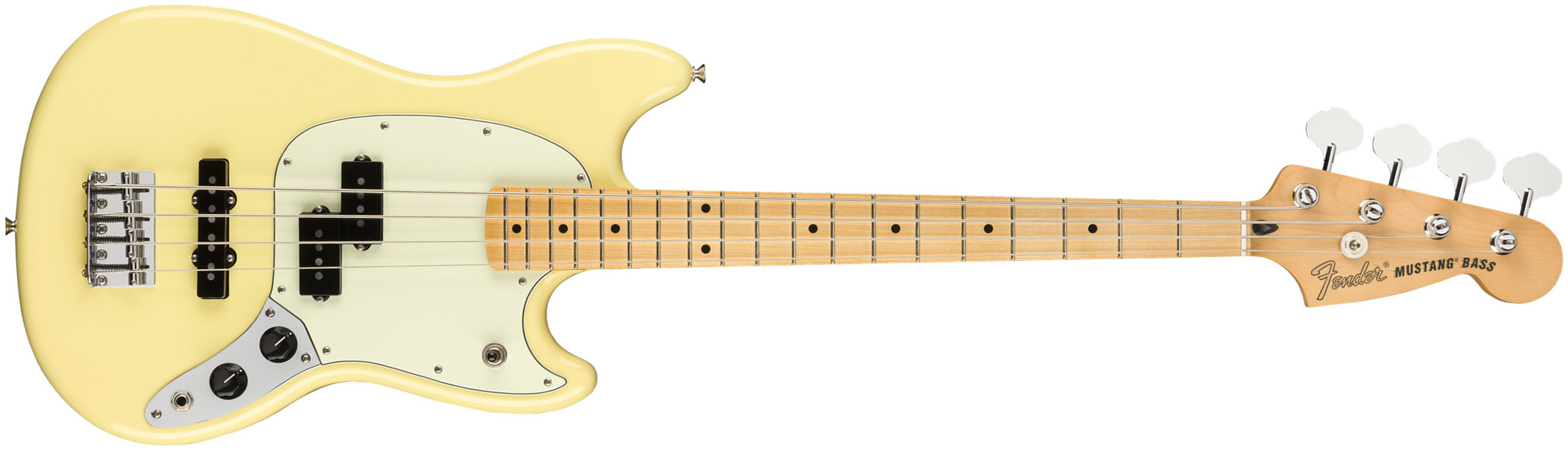 Fender Player Mustang Bass Pj Ltd Mex Mn - Canary - Solidbody E-bass - Main picture