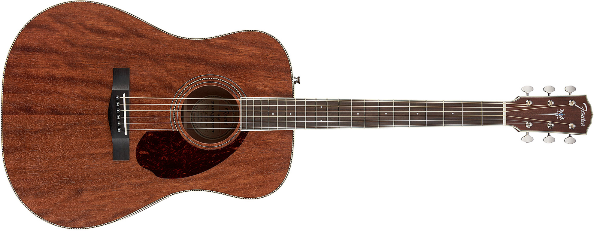 Fender Pm-1 Standard All Mahogany Case Paramount Dreadnought Tout Acajou 2016 - Natural Open Pore - Elektroakustische Gitarre - Main picture