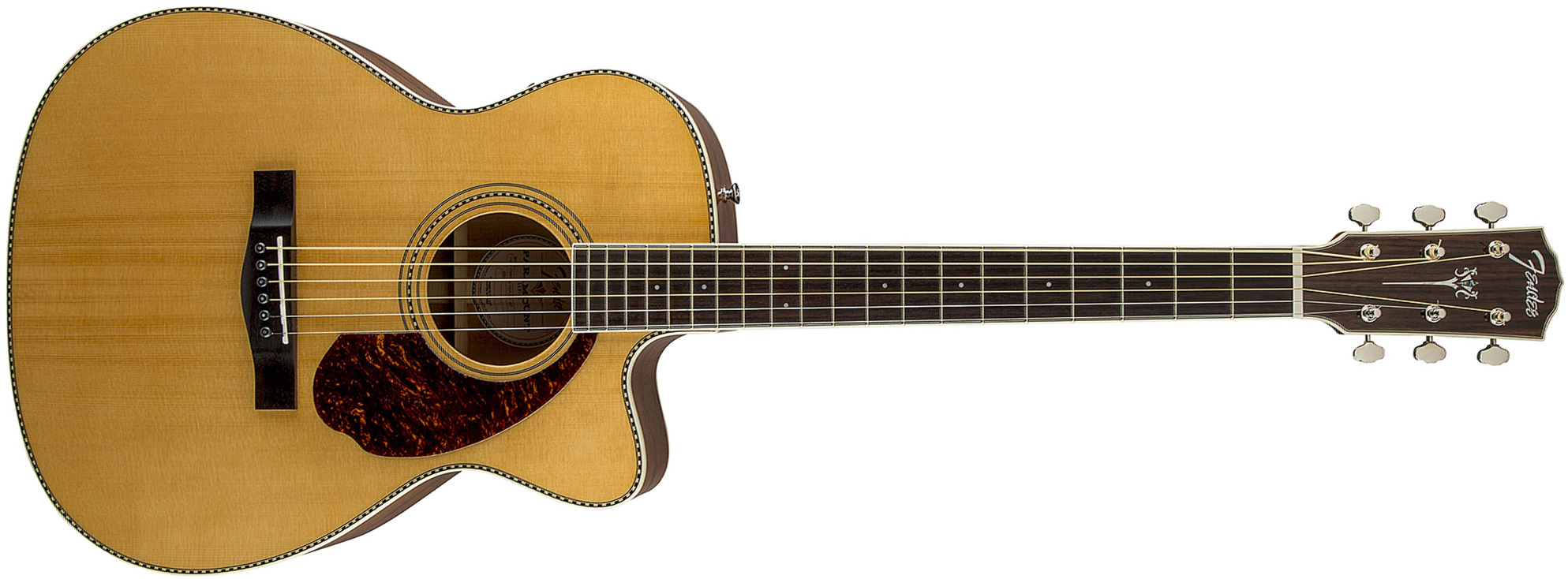 Fender Pm-3 Standard Paramount Triple-0 Cw Epicea Acajou 2017 - Natural - Elektroakustische Gitarre - Main picture