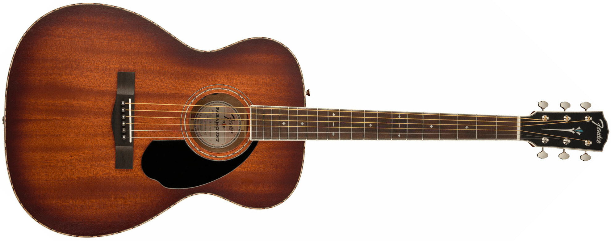 Fender Po-220e All Mahogany Paramount Orchestra Model Om Tout Acajou Ova - Aged Cognac Burst - Elektroakustische Gitarre - Main picture