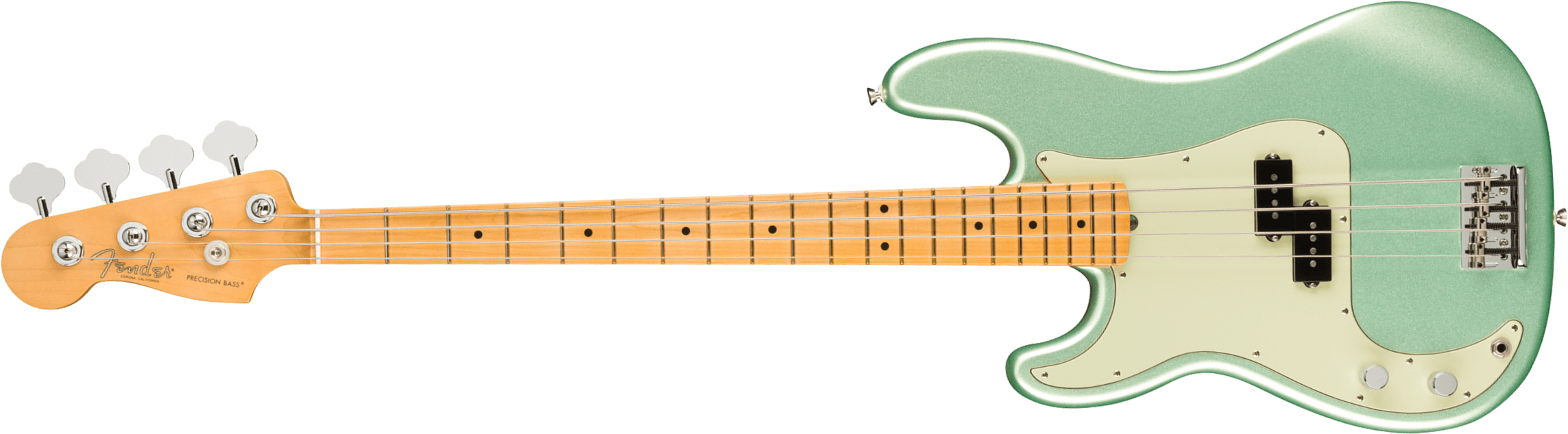 Fender Precision Bass American Professional Ii Lh Gaucher Usa Mn - Mystic Surf Green - Solidbody E-bass - Main picture