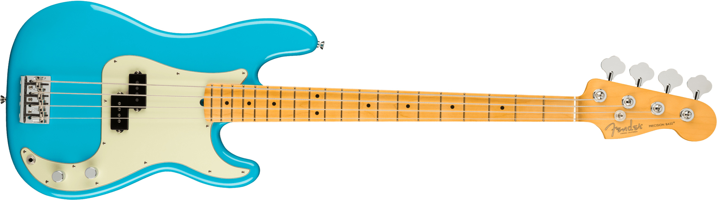 Fender Precision Bass American Professional Ii Usa Mn - Miami Blue - Solidbody E-bass - Main picture