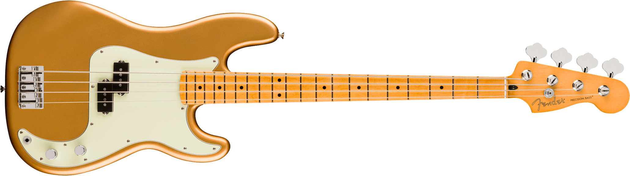 Fender Precision Bass Player Ii 75th Ann. Mex Ht 2s Mn - Aztec Gold - Solidbody E-bass - Main picture