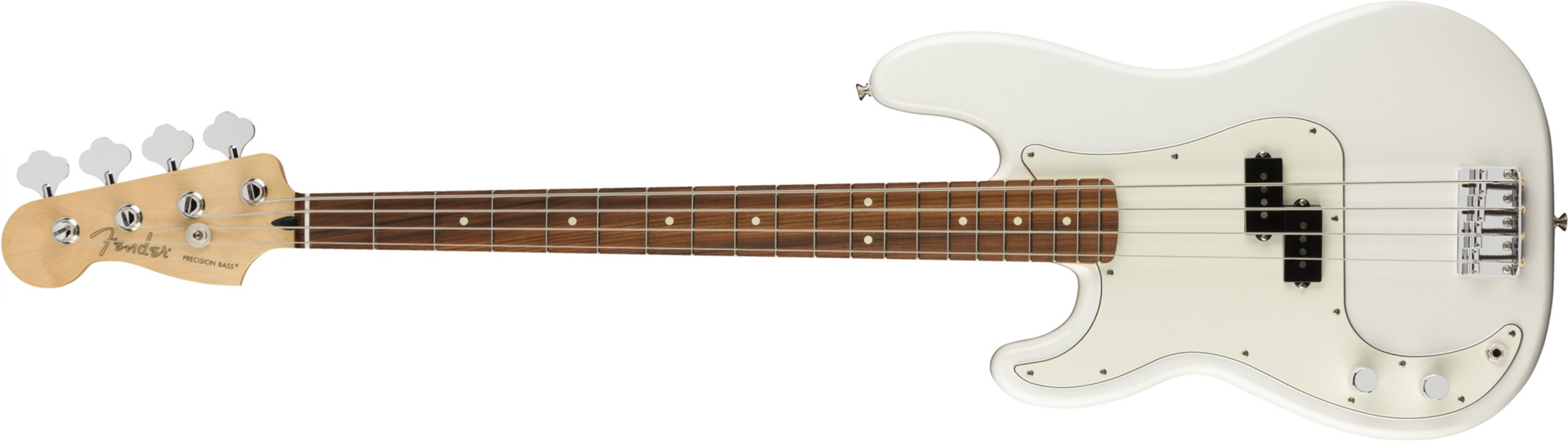 Fender Precision Bass Player Lh Gaucher Mex Pf - Polar White - Solidbody E-bass - Main picture