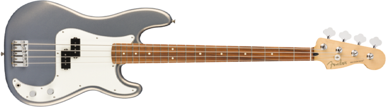 Fender Precision Bass Player Mex Pf - Silver - Solidbody E-bass - Main picture