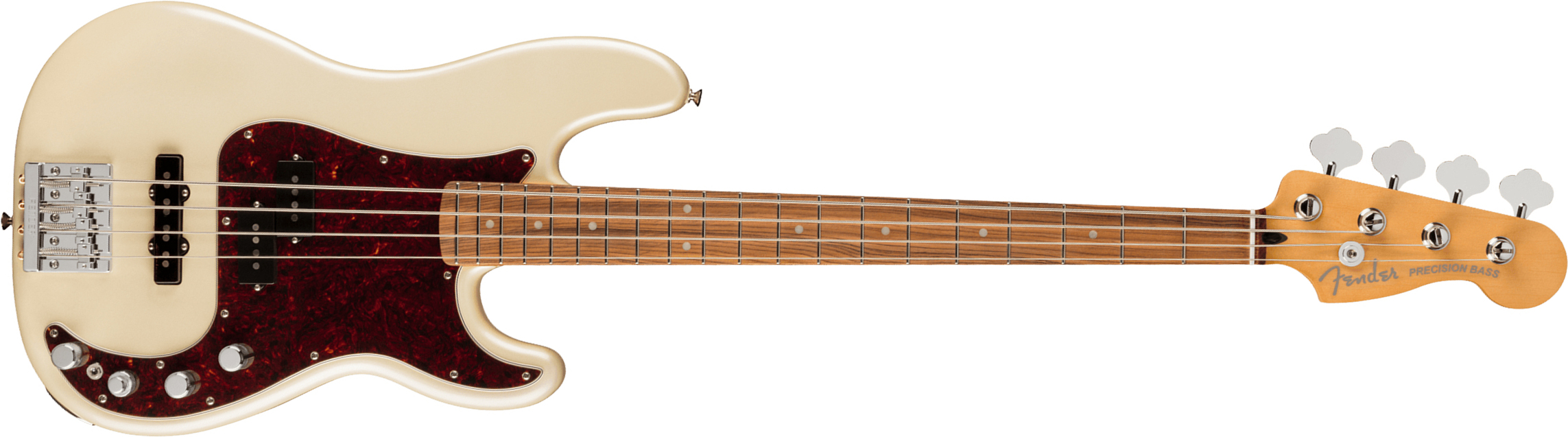 Fender Precision Bass Player Plus Mex Active Pf - Olympic Pearl - Solidbody E-bass - Main picture
