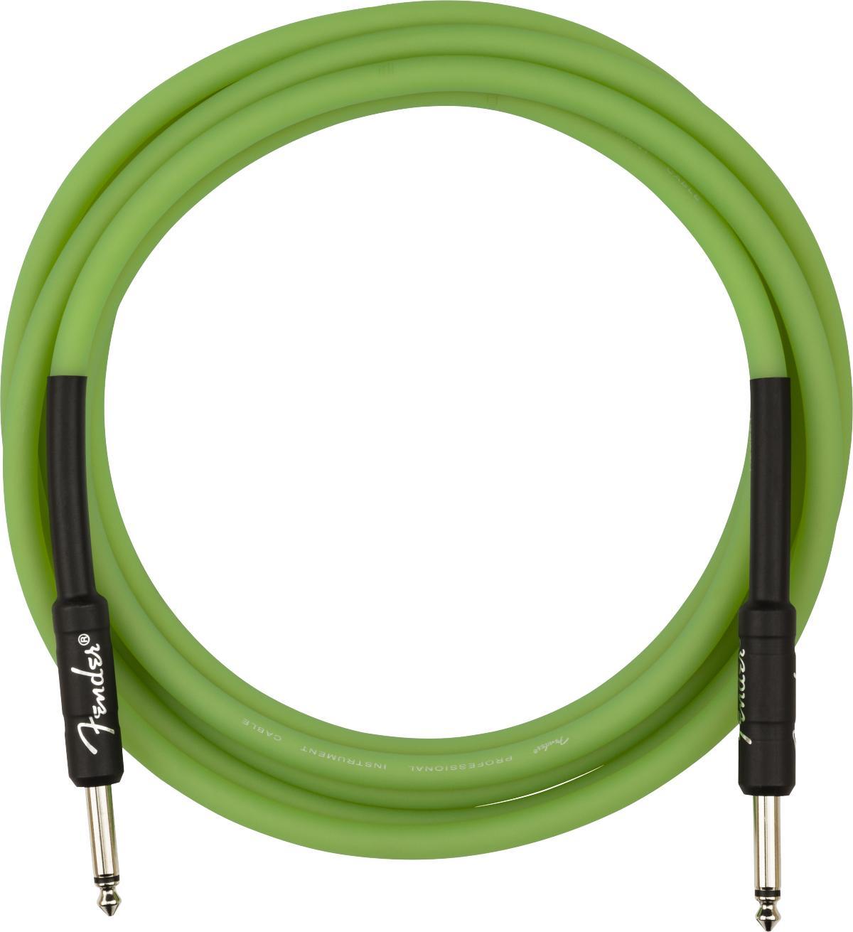 Kabel Fender Pro Glow In The Dark Instrument Cable, 10ft, Straight/Straight - Green