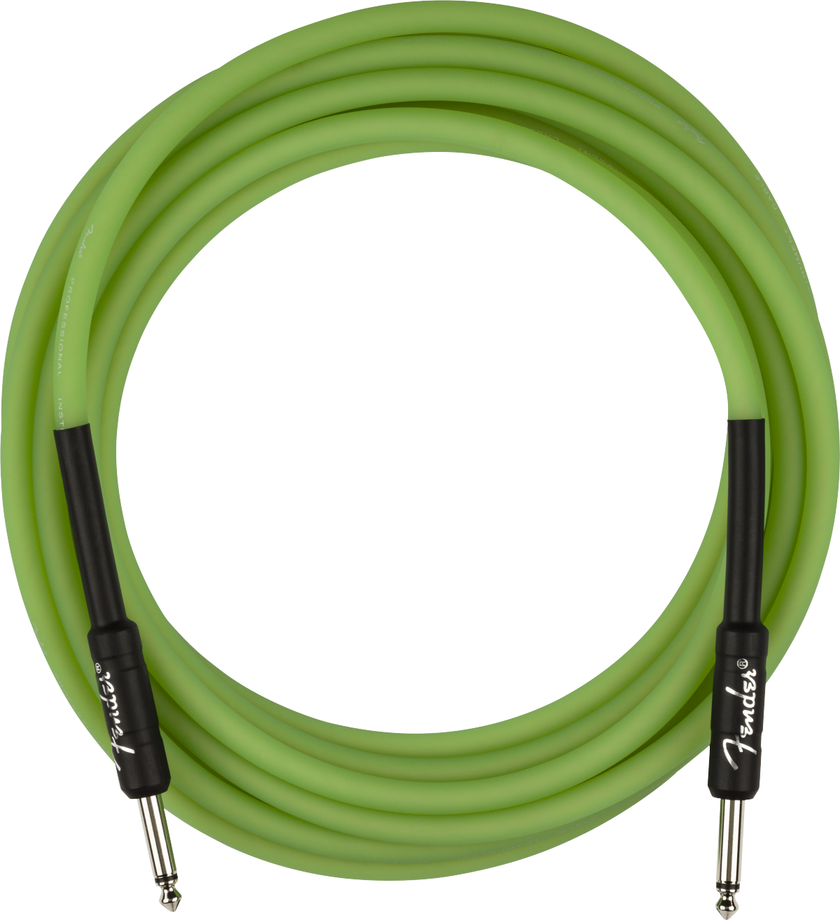 Fender Pro Glow In The Dark Instrument Cable Droit/droit 18.6ft Green - Kabel - Main picture