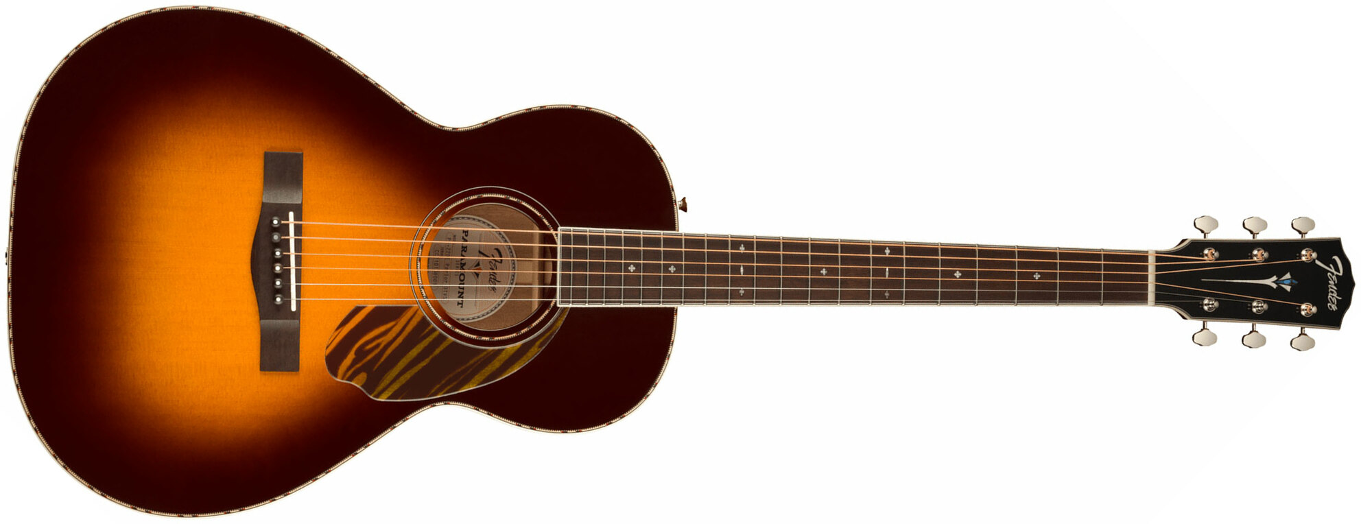 Fender Ps-220e Paramount Parlor Epicea Acajou Ova - 3-color Vintage Sunburst - Elektroakustische Gitarre - Main picture