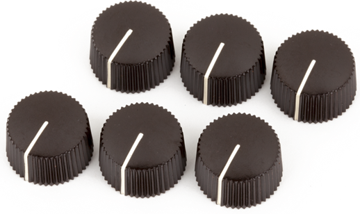 Fender Pure Vintage Radio Amplifier Knobs X6 Dark Brown - Knöpfe für Verstärker - Main picture