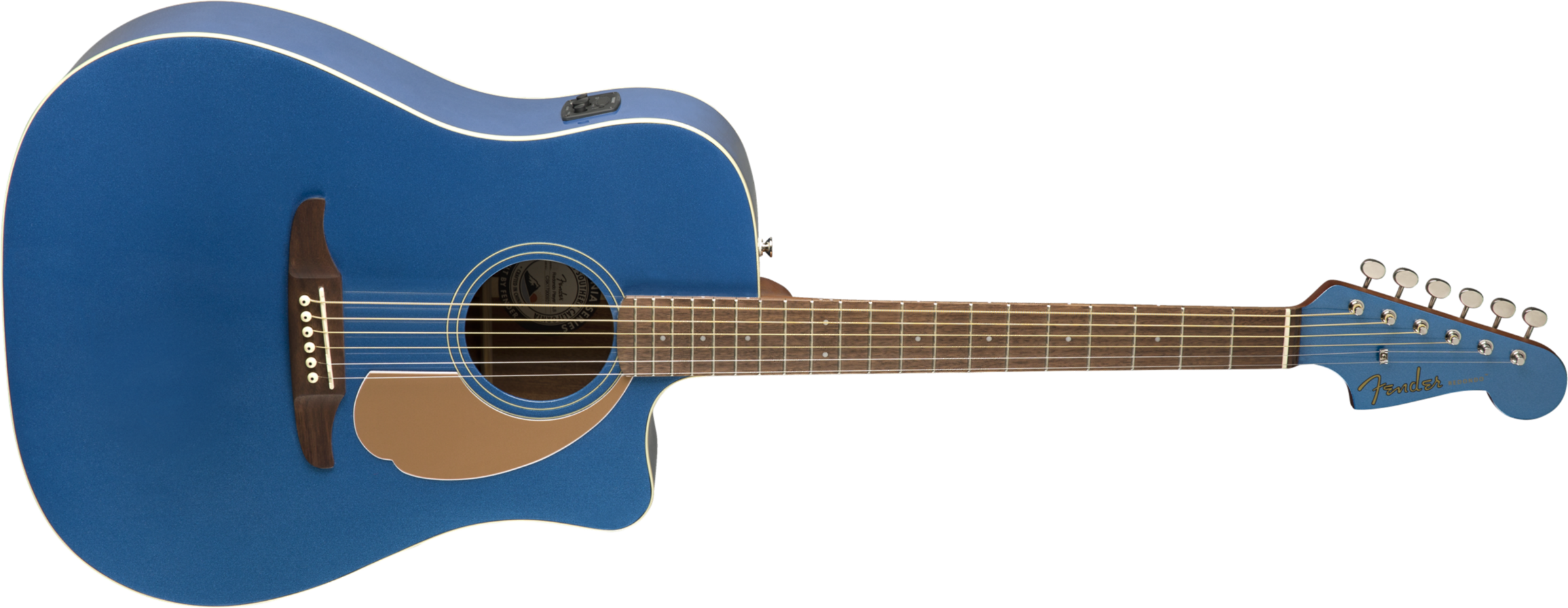 Fender Redondo California Player Dreadnought Cw Epicea Acajou Pau - Belmont Blue - Elektroakustische Gitarre - Main picture