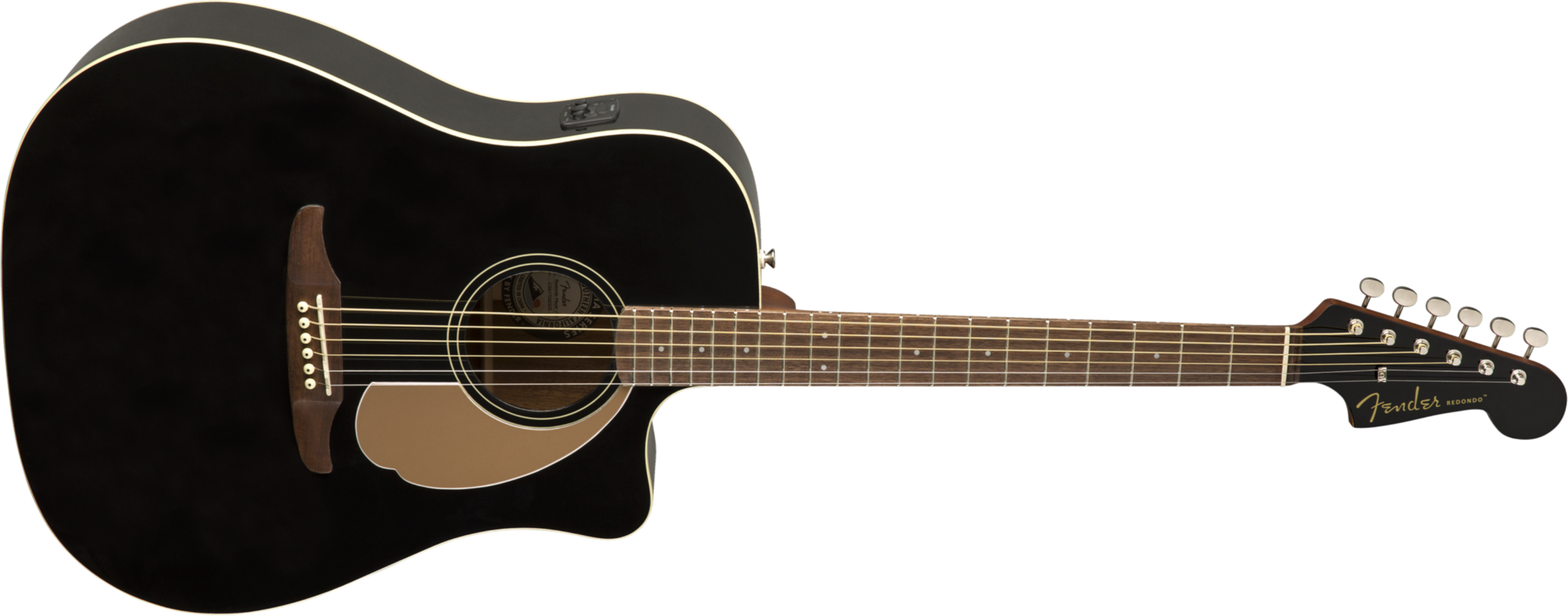 Fender Redondo California Player Dreadnought Cw Epicea Acajou Pau - Jetty Black - Elektroakustische Gitarre - Main picture