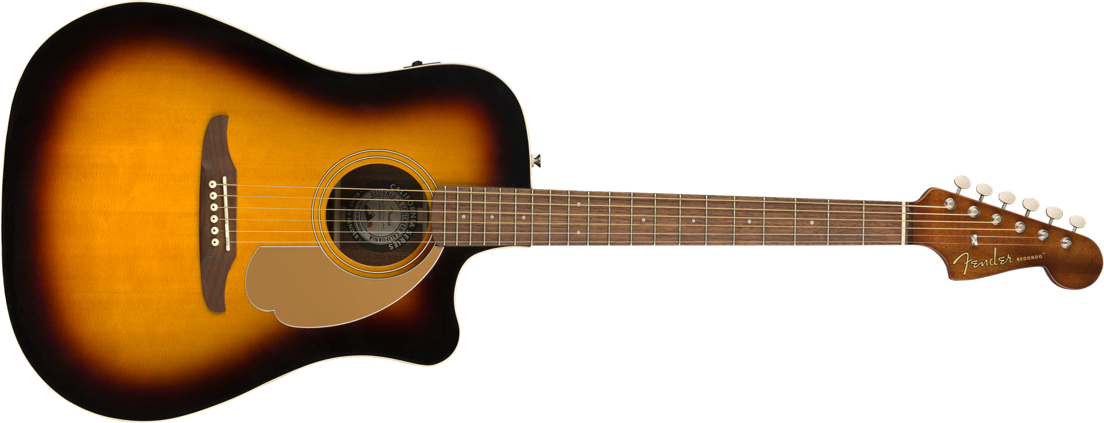 Fender Redondo Player California Dreadnought Cw Epicea Acajou Wal - Sunburst - Elektroakustische Gitarre - Main picture