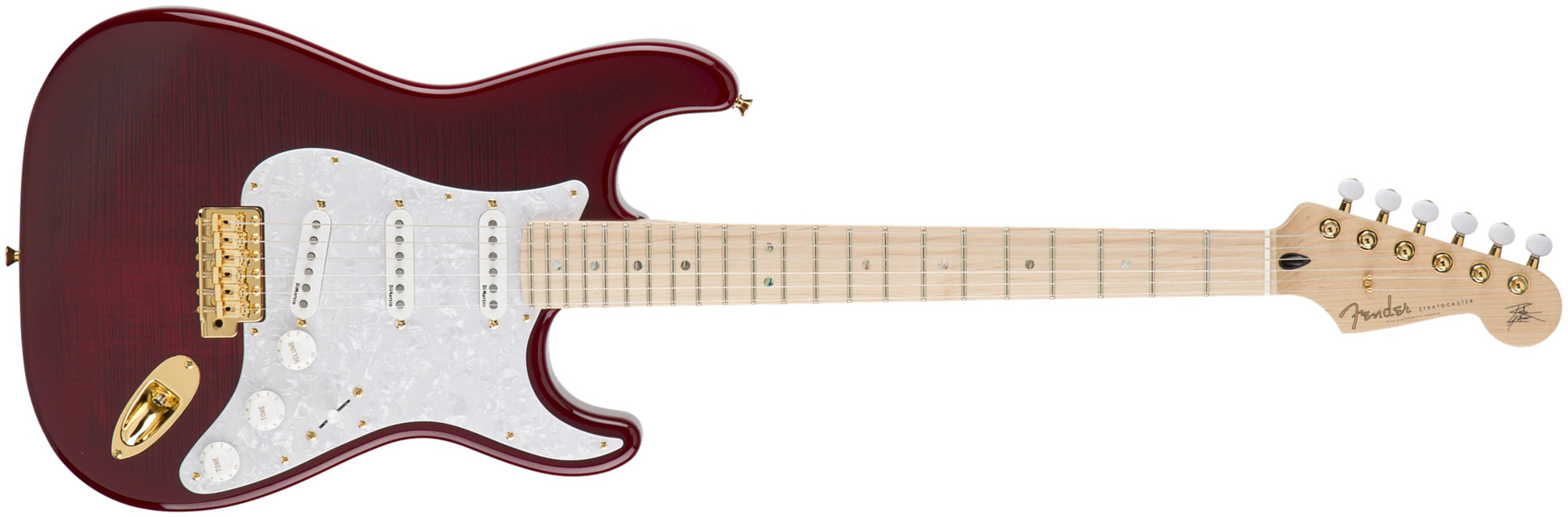 Fender Richie Kotzen Strat Japan Ltd 3s Mn - Transparent Red Burst - E-Gitarre in Str-Form - Main picture