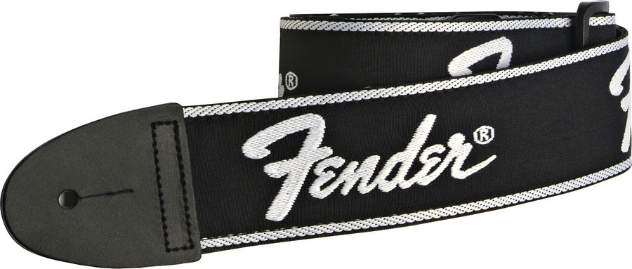 Fender Running Logo Strap 2inc.5cm Black - Gitarrengurt - Main picture