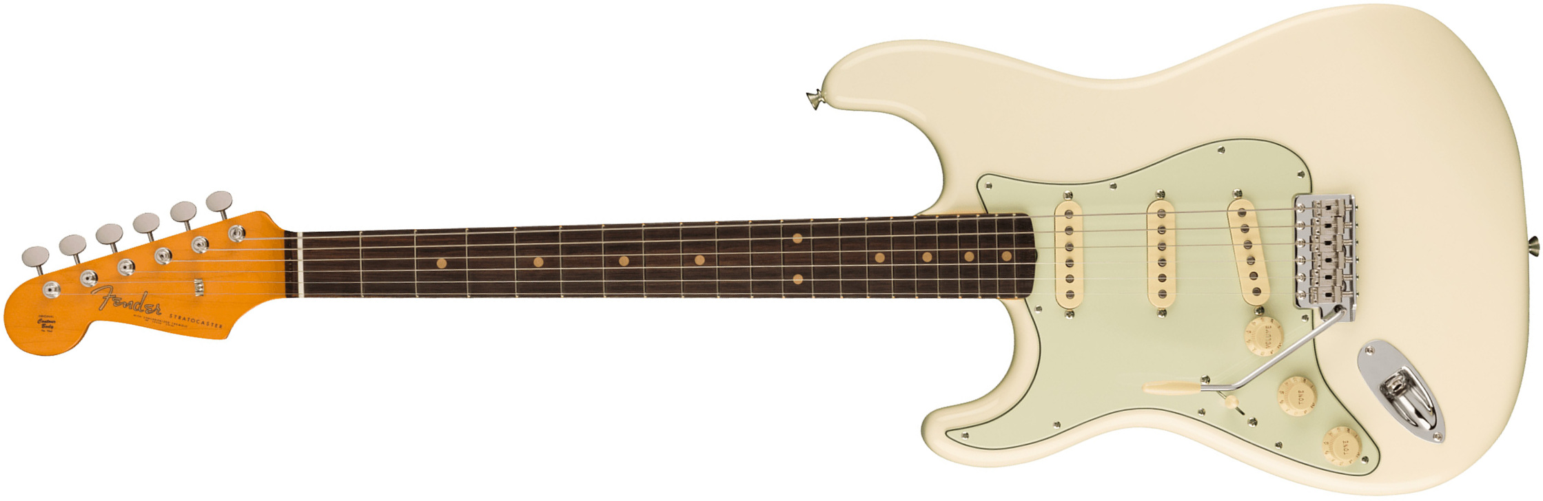 Fender Strat 1961 American Vintage Ii Lh Gaucher Usa 3s Trem Rw - Olympic White - E-Gitarre für Linkshänder - Main picture