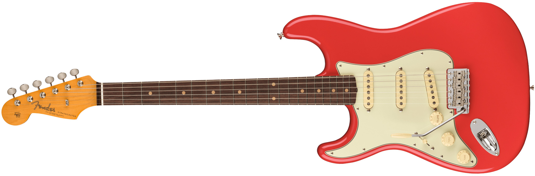 Fender Strat 1961 American Vintage Ii Lh Gaucher Usa 3s Trem Rw - Fiesta Red - E-Gitarre für Linkshänder - Main picture