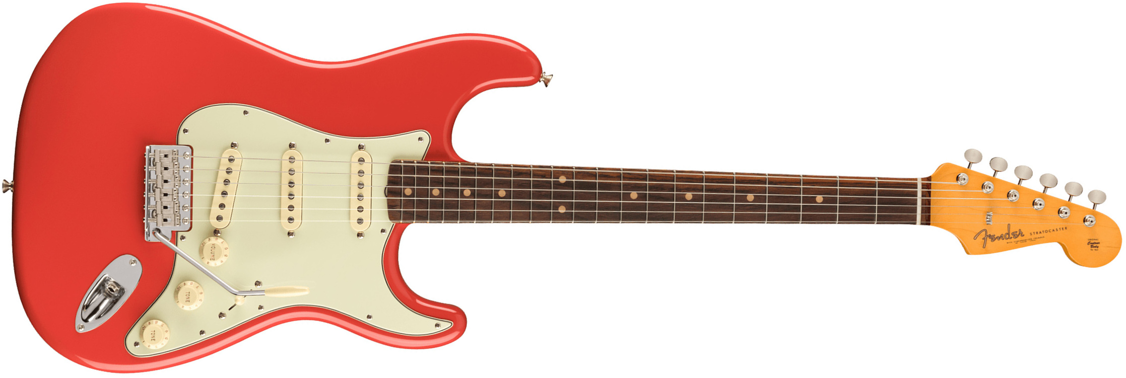 Fender Strat 1961 American Vintage Ii Usa 3s Trem Rw - Fiesta Red - E-Gitarre in Str-Form - Main picture
