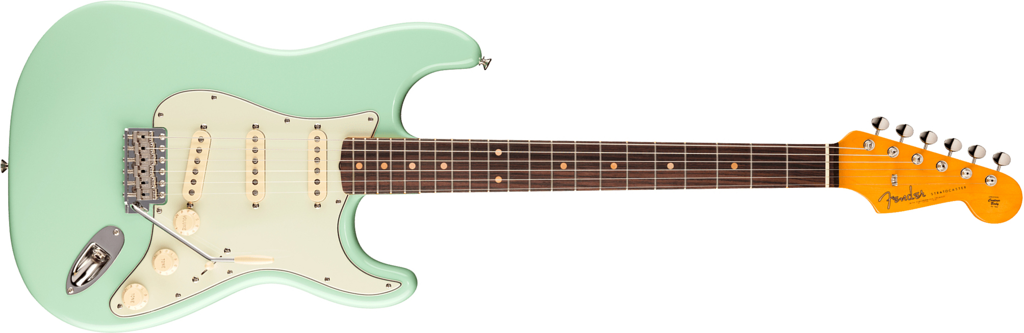 Fender Strat 1961 American Vintage Ii Usa 3s Trem Rw - Surf Green - E-Gitarre in Str-Form - Main picture