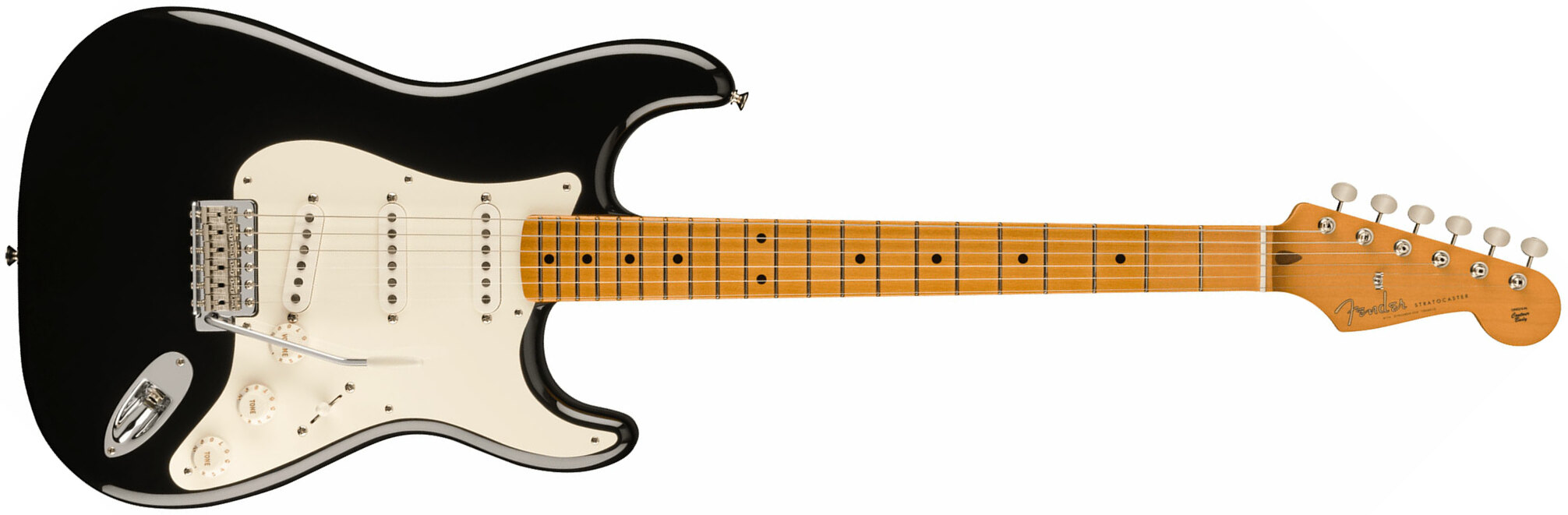 Fender Strat 50s Vintera 2 Mex 3s Trem Mn - Black - E-Gitarre in Str-Form - Main picture