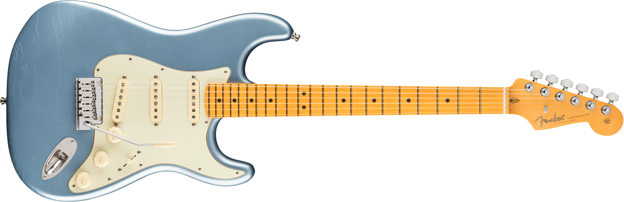 Fender Strat 60s American Ultra Luxe Ltd Usa 3s Trem Mn - Ice Blue Metallic - E-Gitarre in Str-Form - Main picture