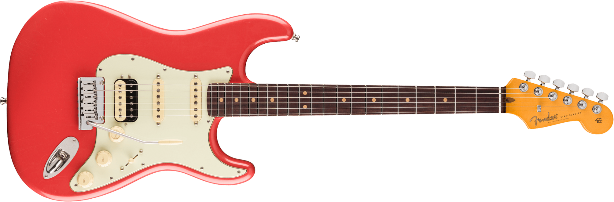 Fender Strat 60s Hss American Ultra Luxe Usa 3s Trem Rw - Fiesta Red - E-Gitarre in Str-Form - Main picture