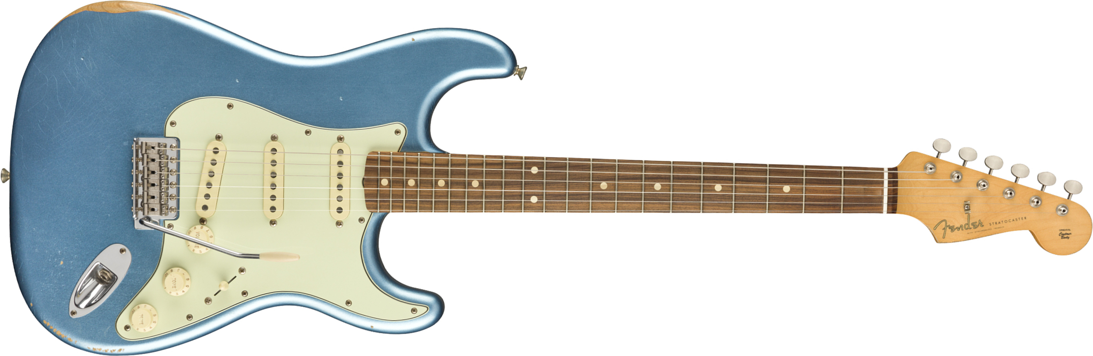 Fender Strat 60s Road Worn Mex Pf - Lake Placid Blue - E-Gitarre in Str-Form - Main picture