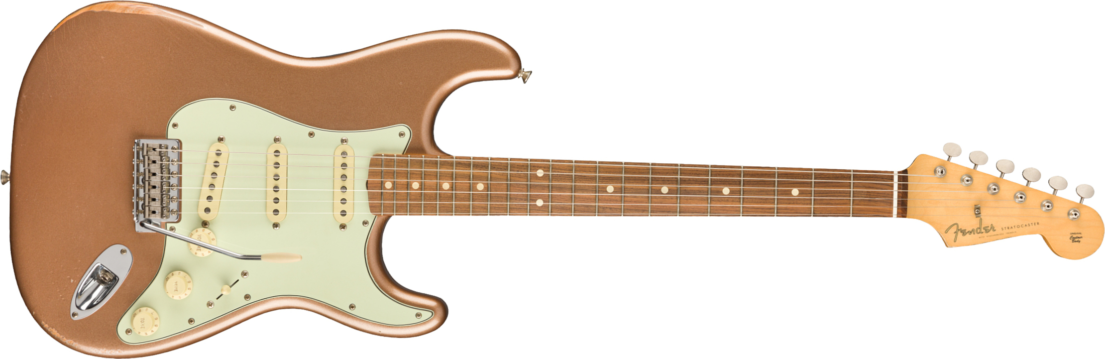 Fender Strat 60s Road Worn Mex Pf - Firemist Gold - E-Gitarre in Str-Form - Main picture