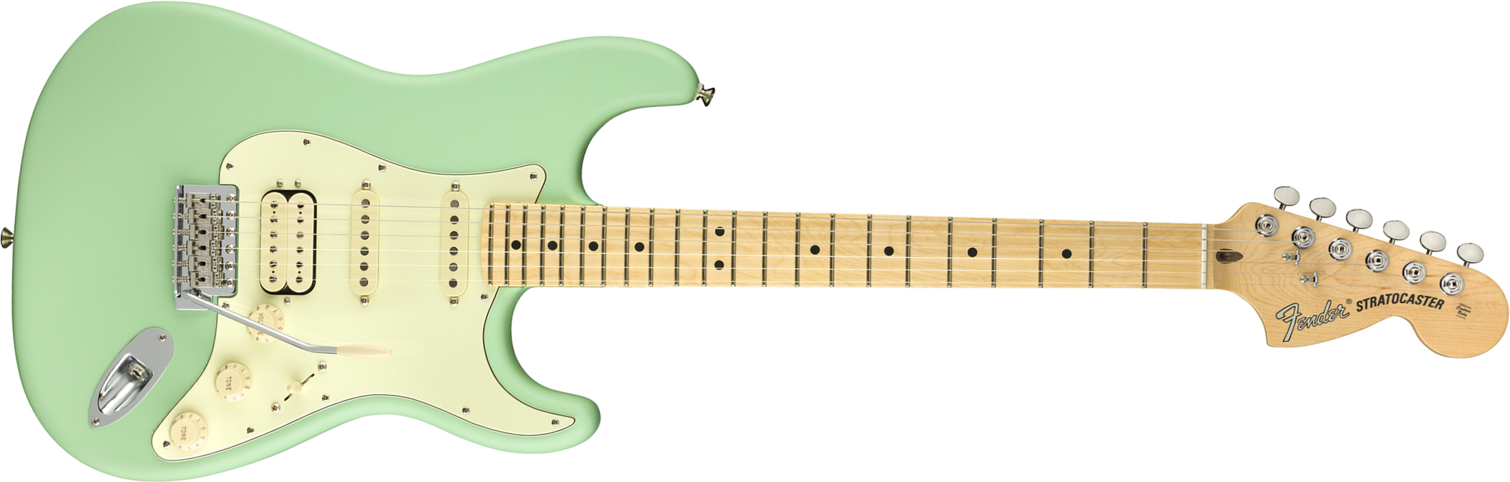 Fender Strat American Performer Usa Hss Mn - Satin Surf Green - E-Gitarre in Str-Form - Main picture
