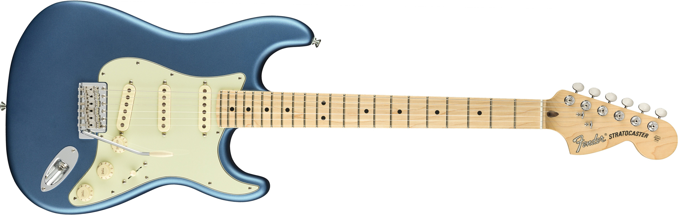 Fender Strat American Performer Usa Sss Mn - Satin Lake Placid Blue - E-Gitarre in Str-Form - Main picture