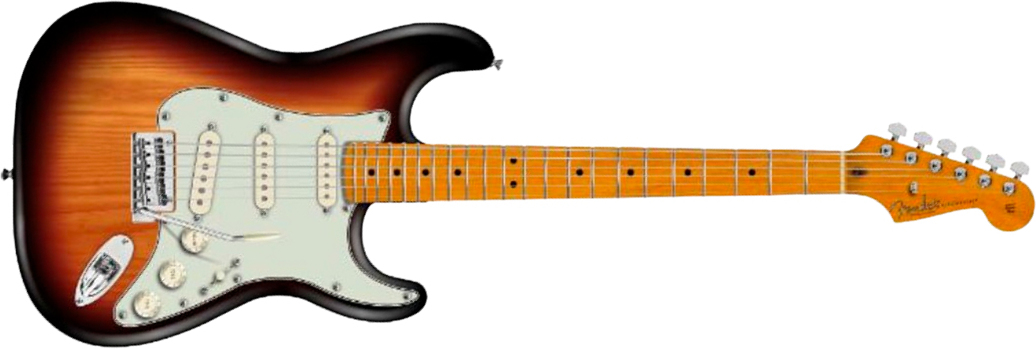Fender Strat American Pro Ii Ltd 3s Custom Shop Trem Mn - 3-color Sunburst - E-Gitarre in Str-Form - Main picture