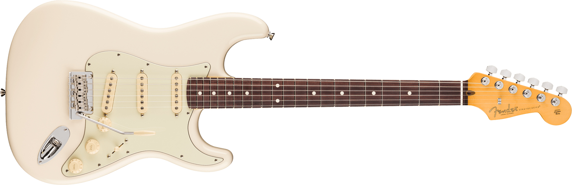 Fender Strat American Pro. Usa  3s Trem Rw - Olympic White - E-Gitarre in Str-Form - Main picture