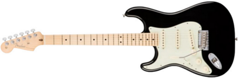 Fender Strat American Professional Lh Usa Gaucher 3s Mn - Black - E-Gitarre für Linkshänder - Main picture