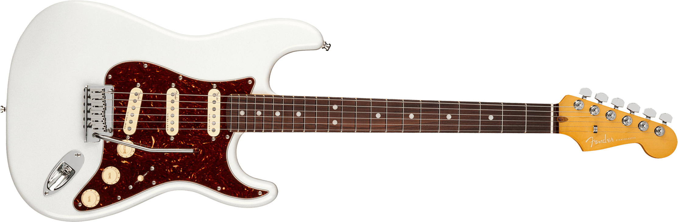 Fender Strat American Ultra 2019 Usa Rw - Arctic Pearl - E-Gitarre in Str-Form - Main picture