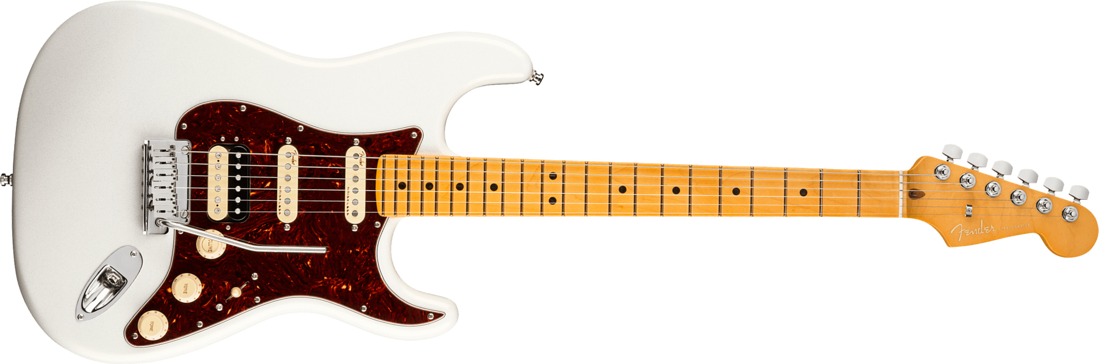Fender Strat American Ultra Hss 2019 Usa Mn - Arctic Pearl - E-Gitarre in Str-Form - Main picture