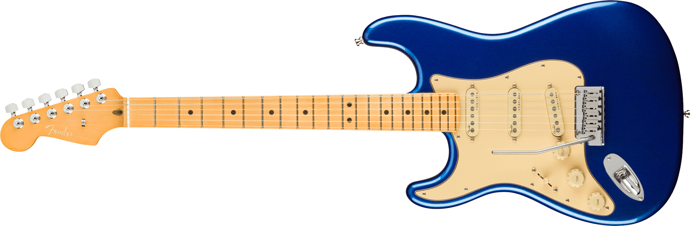 Fender Strat American Ultra Lh Gaucher Usa Mn +etui - Cobra Blue - E-Gitarre in Str-Form - Main picture