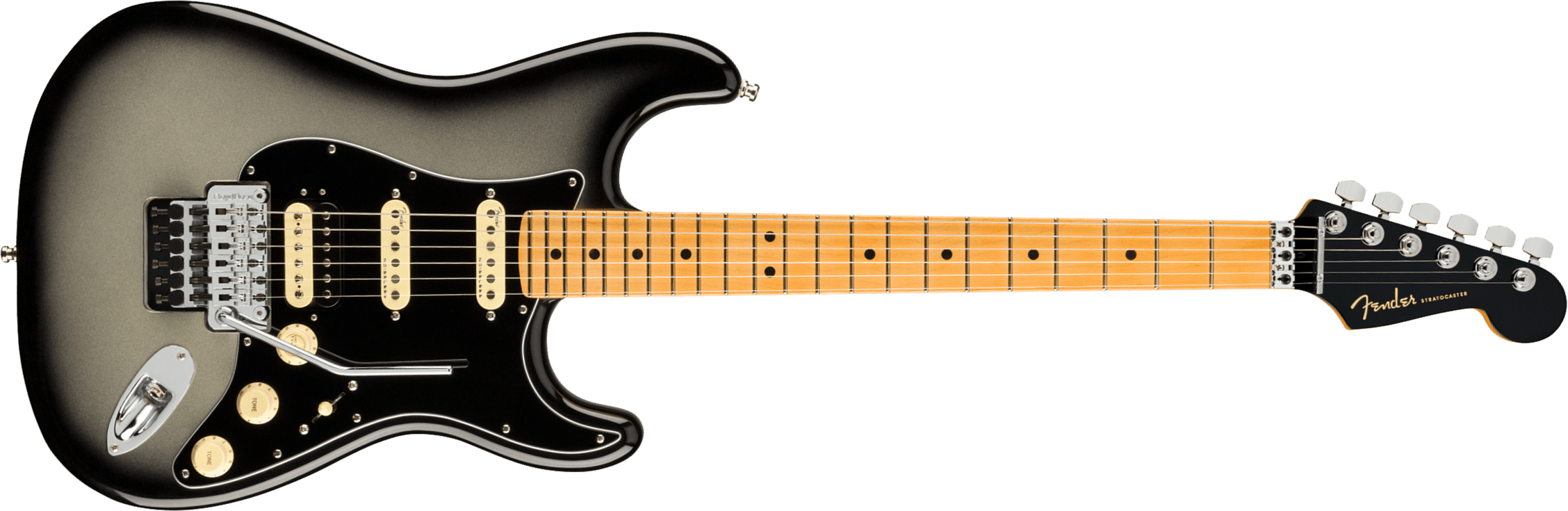 Fender Strat American Ultra Luxe Hss Floyd Rose Usa Fr Mn +etui - Silverburst - E-Gitarre in Str-Form - Main picture