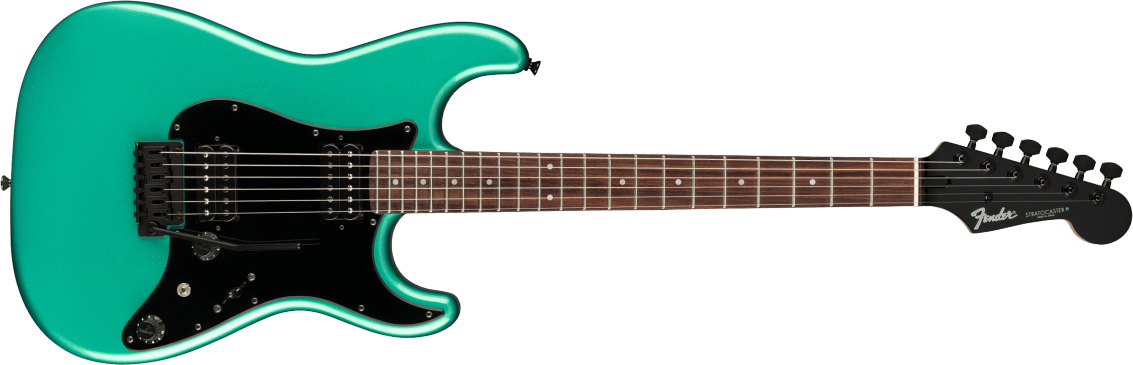 Fender Strat Boxer Hh Jap Trem Rw +housse - Sherwood Green Metallic - E-Gitarre in Str-Form - Main picture
