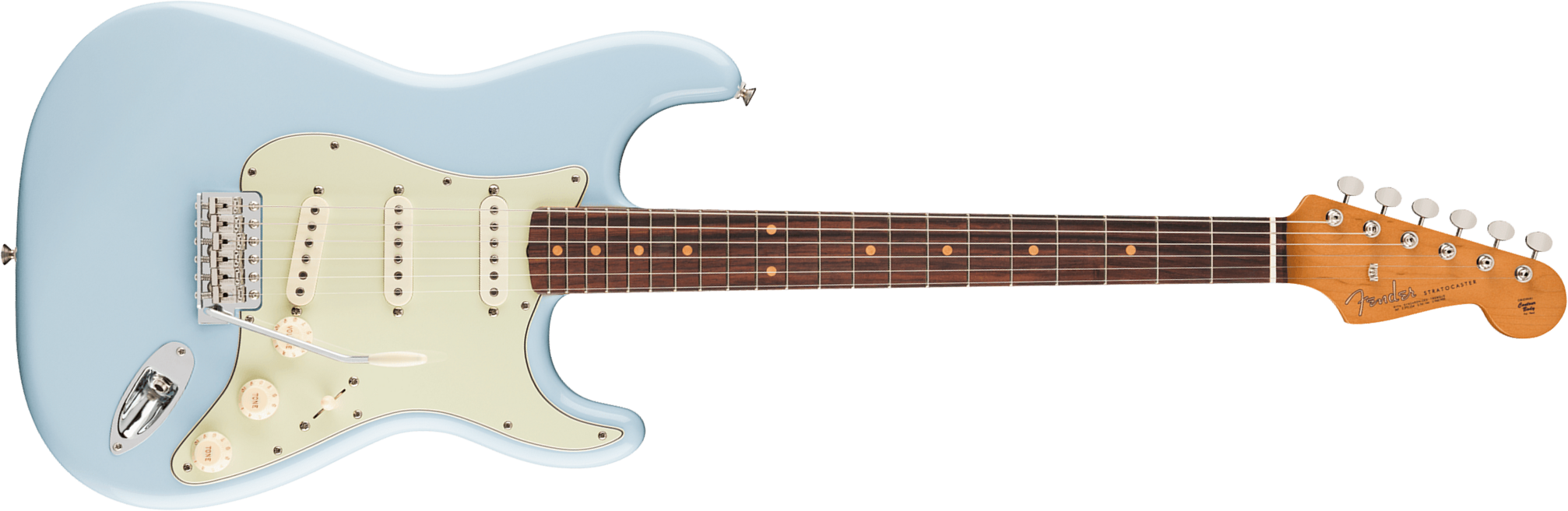 Fender Strat Early 60s Vintera 3 Mex 3s Trem Rw - Sonic Blue - E-Gitarre in Str-Form - Main picture