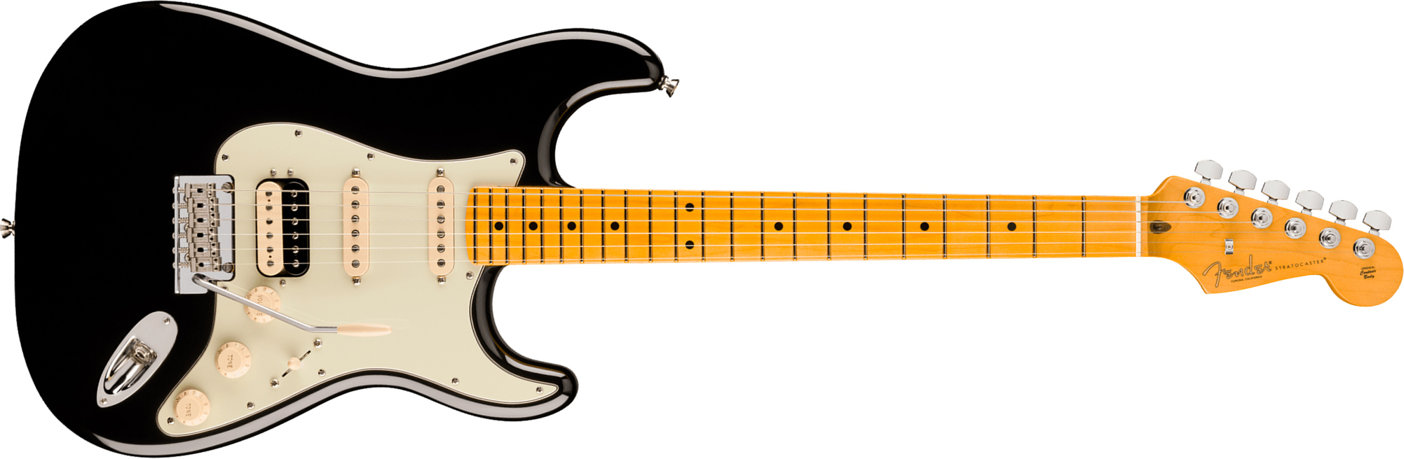 Fender Strat Hss American Pro. Usa Hss Trem Mn - Black - E-Gitarre in Str-Form - Main picture