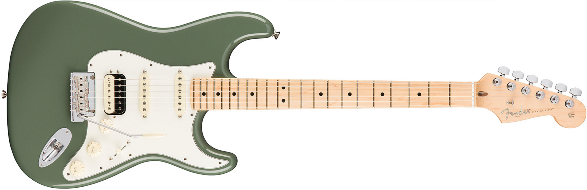 Fender Strat Hss Shawbucker American Professional Usa Mn - Antique Olive - E-Gitarre in Str-Form - Main picture
