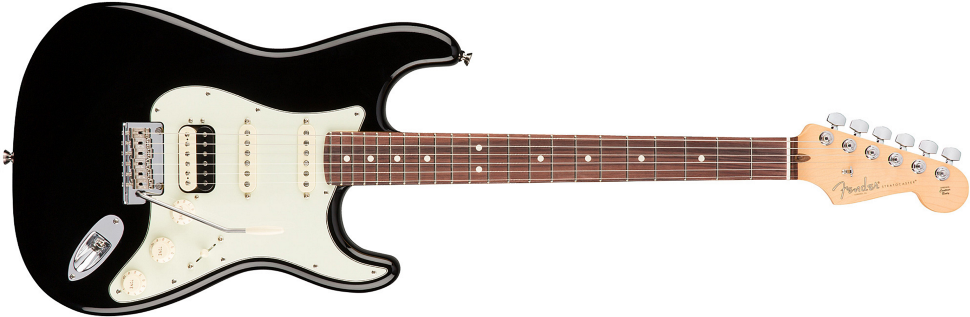 Fender Strat Hss Shawbucker American Professional Usa Rw - Black - 12-saitige E-Gitarre - Main picture