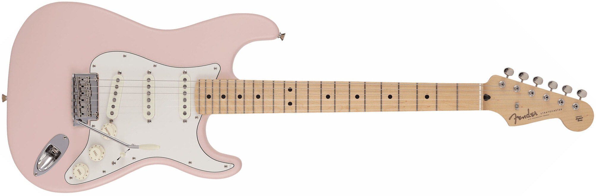 Fender Strat Junior Mij Jap 3s Trem Rw - Satin Shell Pink - E-Gitarre für Kinder - Main picture