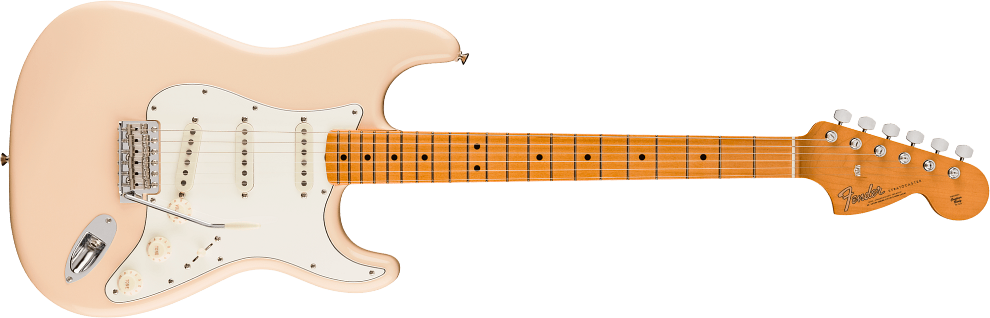 Fender Strat Late 60s Vintera 3 Mex 3s Trem Mn - Olympic White - E-Gitarre in Str-Form - Main picture